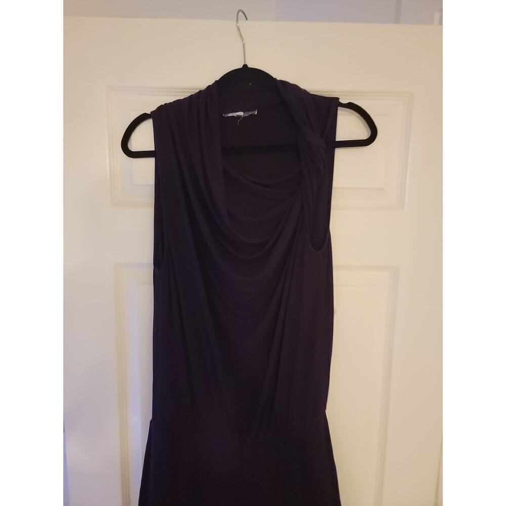 Young Fabulous Broke Jumpsuit SZ M Scoop Neck Wide Leg Slinky Sleeveless Plum - Picture 3 of 13